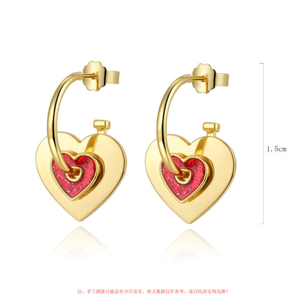 Wholesale Love Pendant Earrings Light Luxury Two Hearts Heart-shaped Earrings
