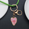 Wholesale Product Oil Dropping Pink Love Printing Valentine's Day Keychain