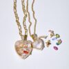 Wholesale Vintage heart-shaped teardrop shaped picture box pendant necklace