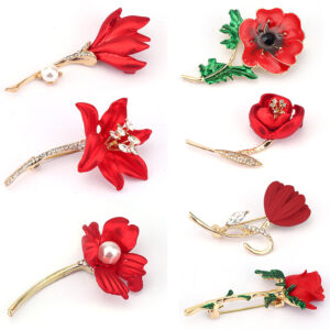 Wholesale Red Rose Brooch