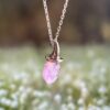 Wholesale Natural amethyst hexagonal pillar witch hat Halloween necklace