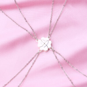 Dumb Silver Clover Necklace