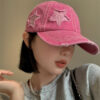 Wholesale Retro hole pink wide cap baseball cap
