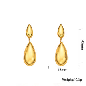 Xxb179-gold water drop pendant earrings-45*13mm