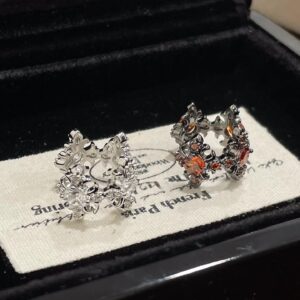 Clip-on earring - Single - Red zircon star