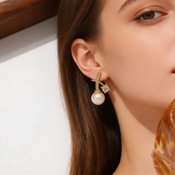 O1CN01zxe5r11P9XFsVtBia_2218506891798-0-cib Wholesale Stainless steel earrings vacation style pearl flower earrings for women