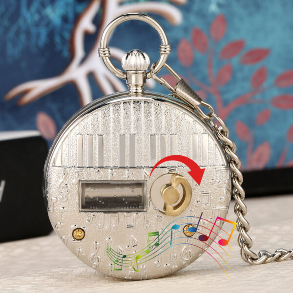 Wholesale Creative quartz music Swan Lake music box pocket watch