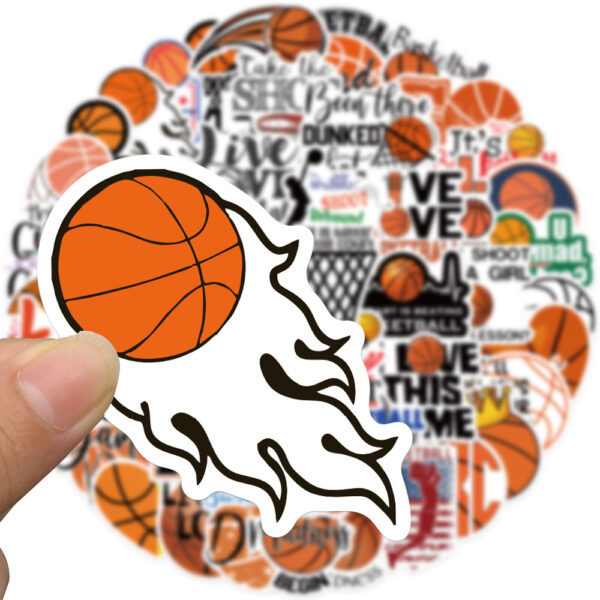 Wholesale 50pcs Basketball Alphabet Series Waterproof Vinyl Stickers