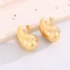 PVD Coated 18K Gold Plated Water Droplets Stainless Steel Modern Style Waterproof Non Tarnish Ear Studs
