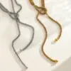 PVD Coated Real Gold Plated 16K White Plating Solid Color 304 Stainless Steel Casual Modern Style Waterproof Non Tarnish Necklace