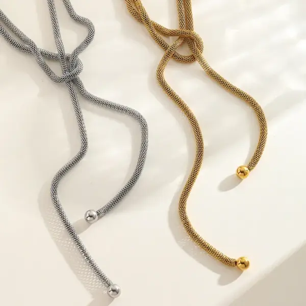 PVD Coated Real Gold Plated 16K White Plating Solid Color 304 Stainless Steel Casual Modern Style Waterproof Non Tarnish Necklace