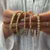 Stainless Steel 18K Gold Embedded Zirconia Star Bracelet Elegant Luxurious Sexy Style For Holiday Weekend Party Selfie Garden