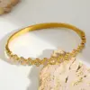 Stainless Steel 18K Gold Embedded Zirconia Star Bracelet Elegant Luxurious Sexy Style For Holiday Weekend Party Selfie Garden
