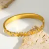 Stainless Steel 18K Gold Embedded Zirconia Star Bracelet Elegant Luxurious Sexy Style For Holiday Weekend Party Selfie Garden