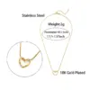 Wholesale Jewelry Elegant Simple Style Heart Shape 304 Stainless Steel Copper 18K Gold Plated Hollow Out Cable Chain Pendant Necklace Rings Bracelets