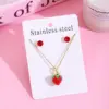 Wholesale Jewelry Sweet Cherry Strawberry 304 Stainless Steel Plating Jewelry Set Cable Chain