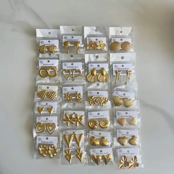 Women-s-Stainless-Steel-Oil-Pressure-Earrings-Geometric-Pattern-Irregular-Surface-Relief-Vintage-Design-High-End-Feeling-main-image-1-1 Women's Stainless Steel Oil Pressure Earrings Geometric Pattern Irregular Surface Relief Vintage Design High-End Feeling