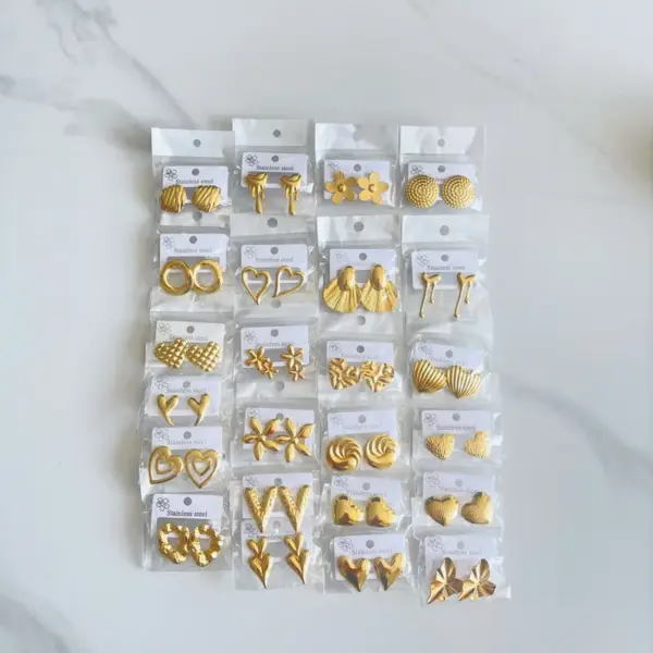 Women-s-Stainless-Steel-Oil-Pressure-Earrings-Geometric-Pattern-Irregular-Surface-Relief-Vintage-Design-High-End-Feeling-main-image-4-1 Women's Stainless Steel Oil Pressure Earrings Geometric Pattern Irregular Surface Relief Vintage Design High-End Feeling