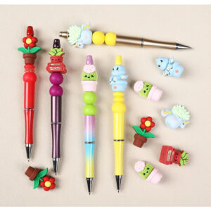 Wholesale 20pcs 3D Cartoon Potted Plants and Animals Silicone Beads