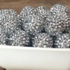 Wholesale 5pcs 20MM Resin Electroplated Silver Diamond Ball Beads