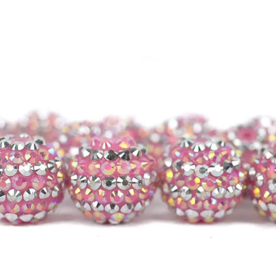 Wholesale 20MM Resin wder AB White K Striped Diamond Balls