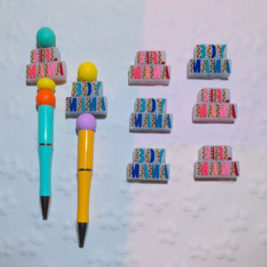 Wholesale Boy Girl Mom Silicone Cartoon Beads 10pcs/pack