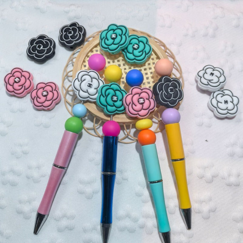 Wholesale 2D Multiple Colors Creative Flower Cartoon Silicone Beads DIY Beads OLY Exclusive