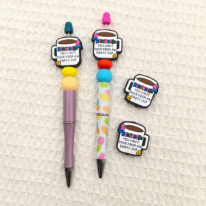 Wholesale 10pcs Coffee Letter Silicone DIY Loose Beads