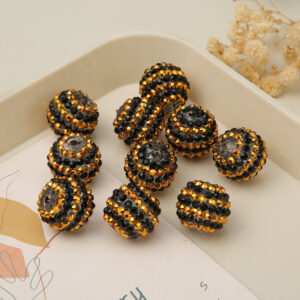 Wholesale 5pcs 20MM Gold Rhinestone Beads Bubblegum Beads