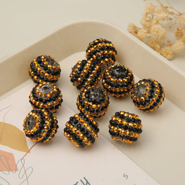 Wholesale 5pcs 20MM Gold Rhinestone Beads Bubblegum Beads
