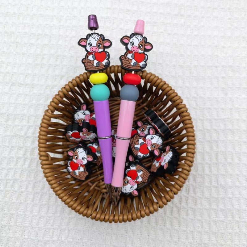 Wholesale Cute Cow Silicone DIY Beads