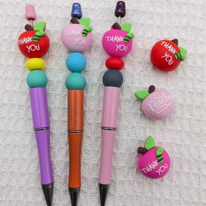 Wholesale 3D Apple Education Silicone DIY Beads