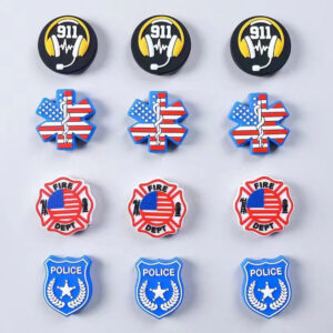Wholesale 20pcs 3D Cartoon Alphabet Flag Pattern Silicone Beads