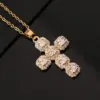 Wholesale Fashion Cross Copper Inlay Zircon Pendant Necklace 1 Piece