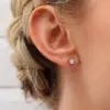 Wholesale Simple Style Round Inlay Stainless Steel Rhinestones 14K Gold Plated Ear Studs