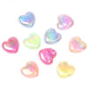 Wholesale New heart-shaped, colorful, open-hole beaded acrylic beads for DIY mobile phone chains, keychains, and jewelry accessories.