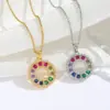 Wholesale Water Plating Vacuum Plating 18K Gold Plated Geometric Letter Flower Titanium Steel Modern Style Sweet Classic Style Titanium Steel Pendant Necklace
