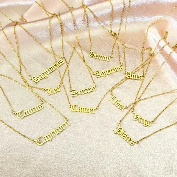 Wholesale Jewelry Retro Letter 201 Stainless Steel 18K Gold Plated Plating Stainless Steel Necklaces