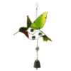 Wholesale Hummingbird Metal Wind Bell Handmade Glass Painted Crafts Square Bell Creative Courtyard Garden Kingfisher Hanging