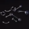 Geometric Pattern Acrylic Invisible Lip Ring Navel Ring Tongue Stud Soft Rod Horseshoe Ring Eyebrow Piercing Handmade