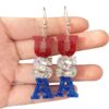 oly-001acdf6a9247eb1bb58cd21e3e9dbc6 Wholesale Exaggerated Independence Day Long Stripesd Acrylic Heart Five-Pointed Star Usa Ear Hook Earrings Small Earrings Earrings