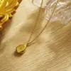 Wholesale PVD Coated Real Gold Plated 18K Gold Sun Water Droplets 304 Stainless Steel Elegant Waterproof Non Tarnish 304 Stainless Steel Pendant Necklace