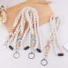 Wholesale Handmade Woven Necklace Keychain Creative DIY Rainbow Silicone Beads Brand Work Id Lanyard