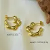 Wholesale 304 Stainless Steel Irregular Electroplating Stone-Free 18K Gold Golden Plated Elegant Simple Style Asymmetrical Gold Hoop Earrings