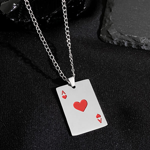 oly-001fa188a7b121896662ae97b2a86d90 Wholesale Black Peach a red peach a necklace poker pendant ins niche fashion personality hip hop clavicle chain couple accessories