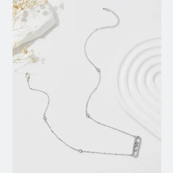 Wholesale Simple Style Shiny Geometric Copper Plating Inlay Zircon 18k Gold Plated Pendant Necklace
