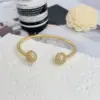 Wholesale Multi-Style Copper Plating 18K Gold Round Inlaid Full Rhinestone Zircon Bracelet Fashion High-End Suitable For Daily Wear Valentine's Day Gift
