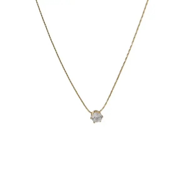 Wholesale Jewelry Simple Style Geometric 304 Stainless Steel Artificial Rhinestones 18K Gold Plated Inlaid Zircon Stainless Steel Necklaces