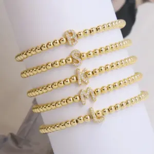 Brass Plating Letter Bracelets