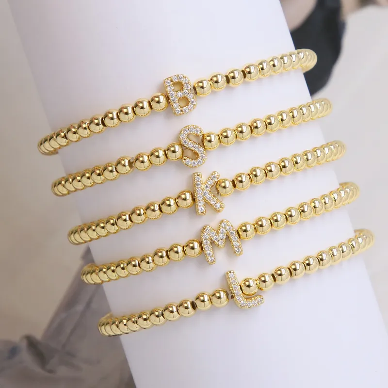 Wholesale Brass Plating Letter Bracelets